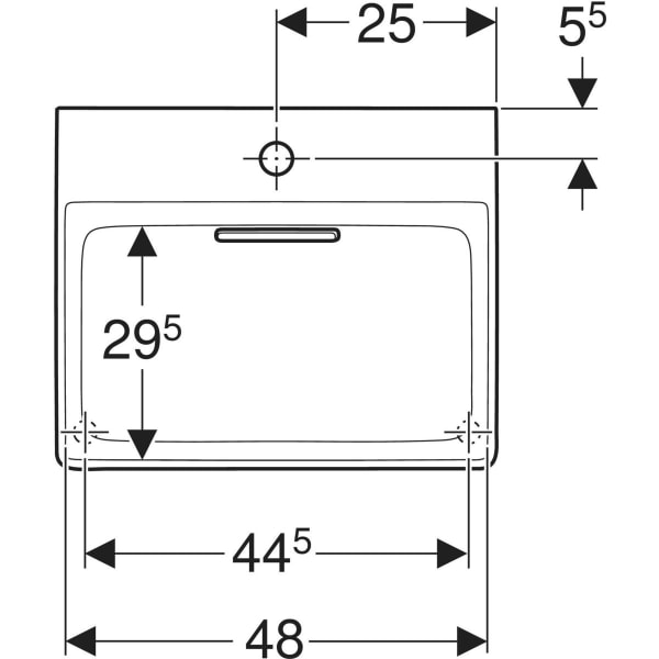 Keramag Geberit ONE Lay-on Washbasin Rectangular CleanDrain