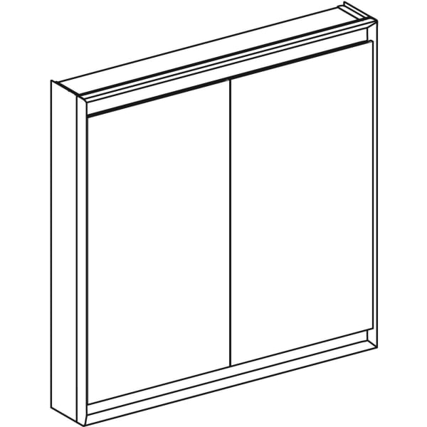 Keramag Geberit ONE Mirror Cabinet With ComfortLight And Two Doors Exposed Installation Height 90 Cm