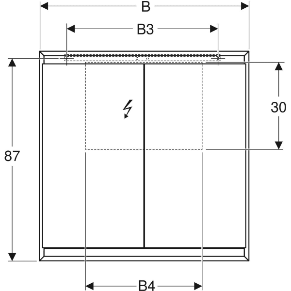 Keramag Geberit ONE Mirror Cabinet With ComfortLight And Two Doors Exposed Installation Height 90 Cm