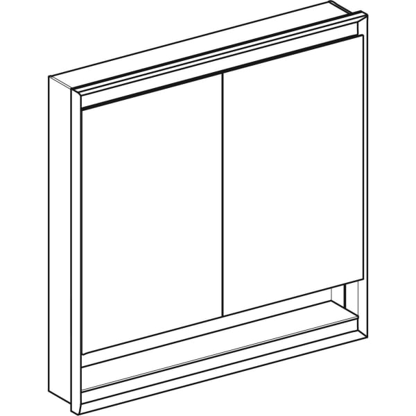 Keramag Geberit ONE Mirror Cabinet With Niche And ComfortLight With Two Doors Concealed Installation Height 90 Cm