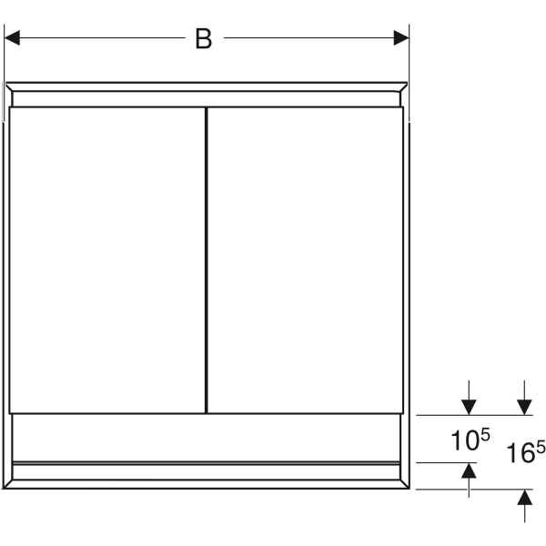 Keramag Geberit ONE Mirror Cabinet With Niche And ComfortLight With Two Doors Concealed Installation Height 90 Cm