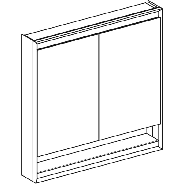 Keramag Geberit ONE Mirror Cabinet With Niche And ComfortLight With Two Doors Exposed Installation Height 90 Cm