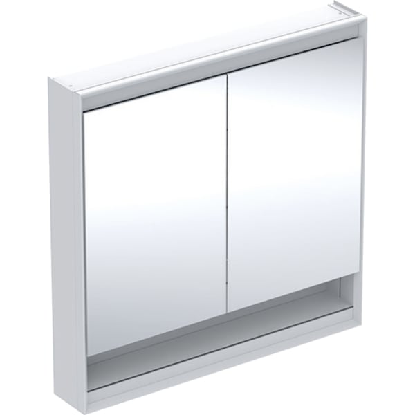 keramag Geberit ONE mirror cabinet with niche and ComfortLight with two doors exposed installation height 90 cm