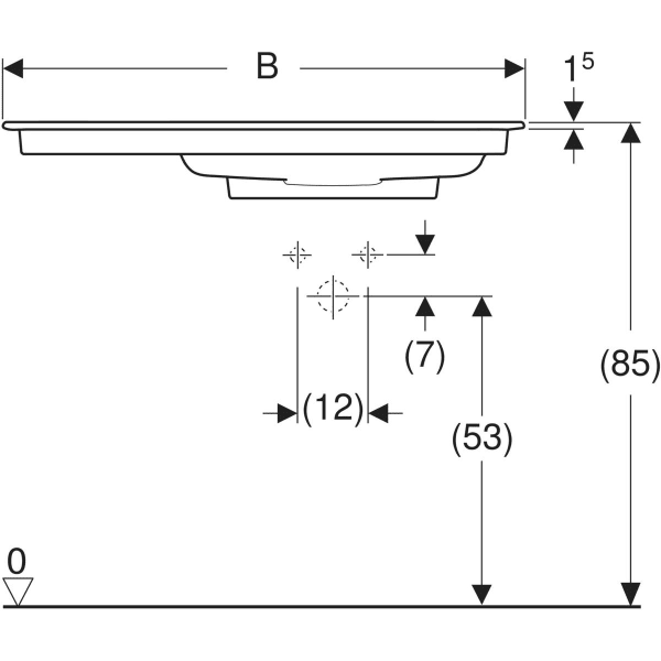 Keramag Geberit ONE Vanity Basin CleanDrain Left Shelf Surface