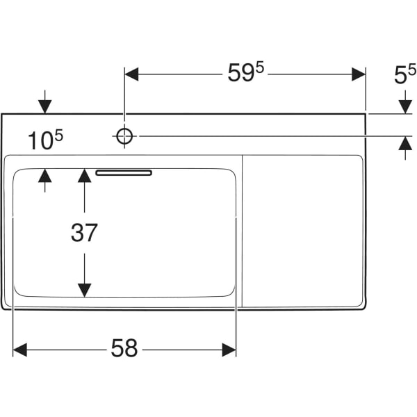 Keramag Geberit ONE Washbasin CleanDrain Right Shelf Surface