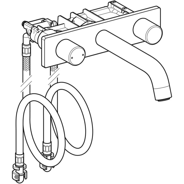 Keramag Geberit ONE Washbasin Tap Round Design Wall-mounted Two-handle Mixer For Concealed Function Box