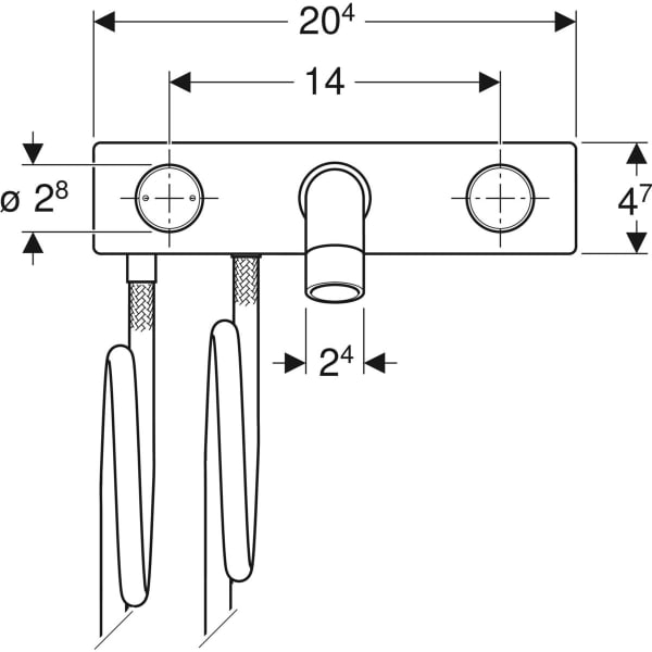 Keramag Geberit ONE Washbasin Tap Round Design Wall-mounted Two-handle Mixer For Concealed Function Box