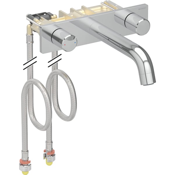 keramag Geberit ONE washbasin tap round design wall-mounted two-handle mixer for concealed function box