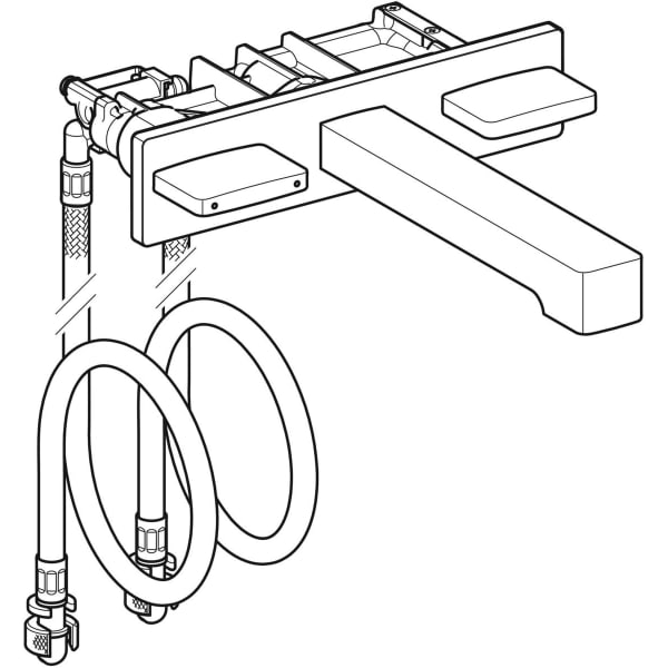 Keramag Geberit ONE Washbasin Tap Square Design Wall-mounted Two-handle Mixer For Concealed Function Box