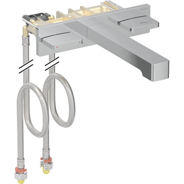 keramag Geberit ONE washbasin tap square design wall-mounted two-handle mixer for concealed function box