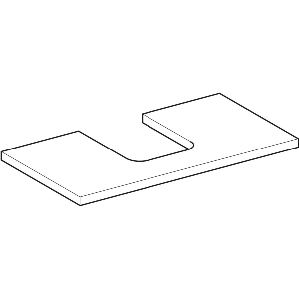 Keramag Geberit ONE Washtop With Cut-out For Lay-on Washbasin Bowl Shape