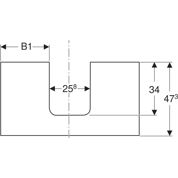 Keramag Geberit ONE Washtop With Cut-out For Lay-on Washbasin Bowl Shape