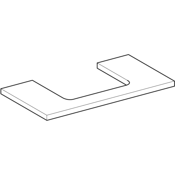 Keramag Geberit ONE Washtop With Cut-out For Lay-on Washbasin Rectangular