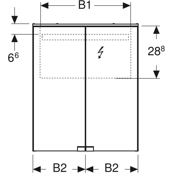Keramag Geberit Option Basic Mirror Cabinet With Lighting And Two Doors