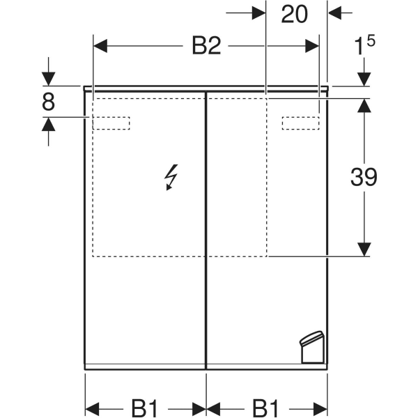 Keramag Geberit Option Plus Mirror Cabinet With Lighting And Two Doors