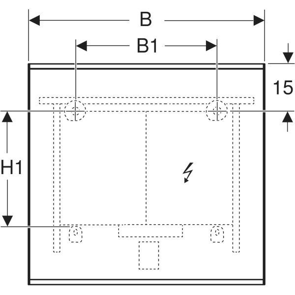 Keramag Geberit Option Plus Square Illuminated Mirror With Direct And Indirect Lighting