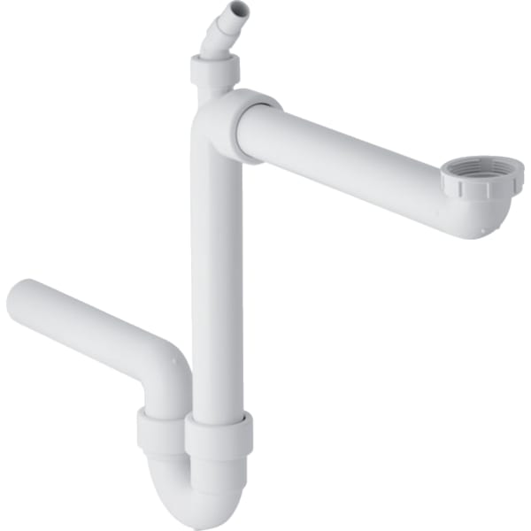 keramag Geberit P-trap for kitchen sink space-saving model with angled hose connector horizontal outlet