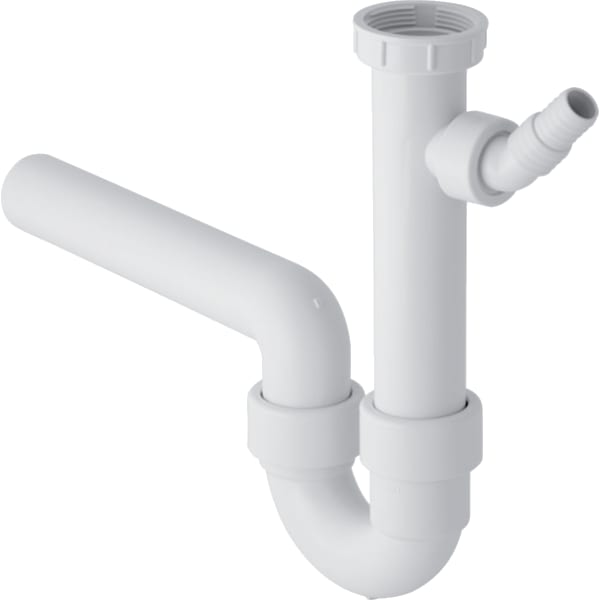 keramag Geberit P-trap for kitchen sink with angled hose connector horizontal outlet