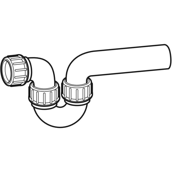 Keramag Geberit P-trap For Sink With Compression Joint Horizontal Inlet And Horizontal Outlet