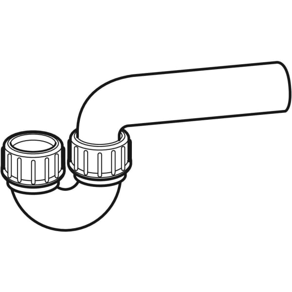 Keramag Geberit P-trap For Sink With Compression Joint Vertical Inlet And Horizontal Outlet
