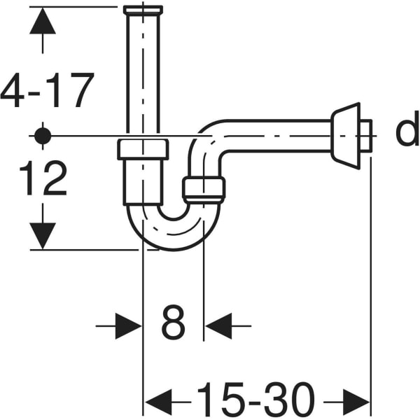 Keramag Geberit P-trap For Washbasin Horizontal Outlet