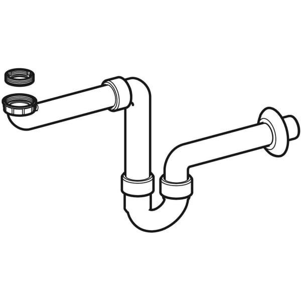 Keramag Geberit P-trap For Washbasin Space-saving Model Horizontal Outlet