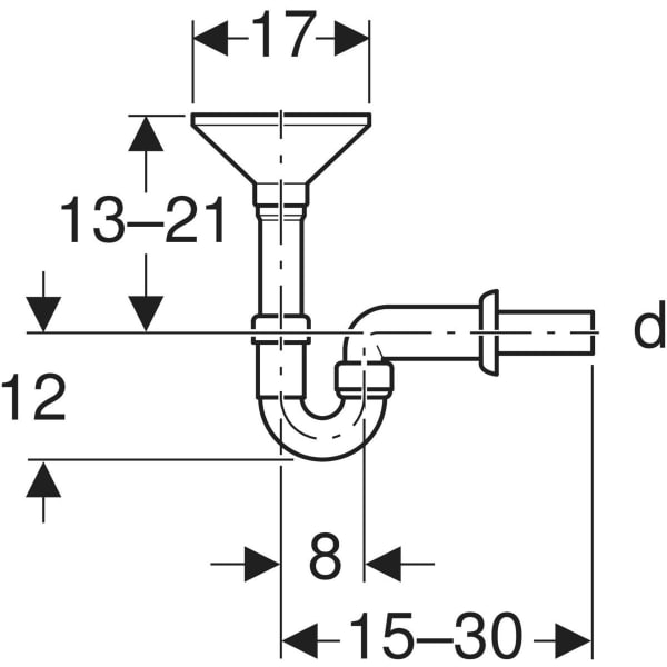 Keramag Geberit P-traps For Devices With Oval Inlet Funnel
