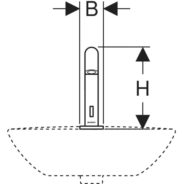 Keramag Geberit Piave Washbasin Tap Deck-mounted Mains Operation For Concealed Function Box