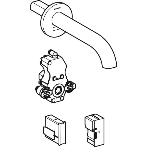 Keramag Geberit Piave Washbasin Tap Wall-mounted Mains Operation For Concealed Function Box