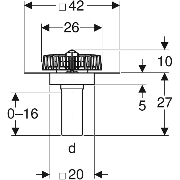 Keramag Geberit Pluvia Roof Outlet With Contact Sheet