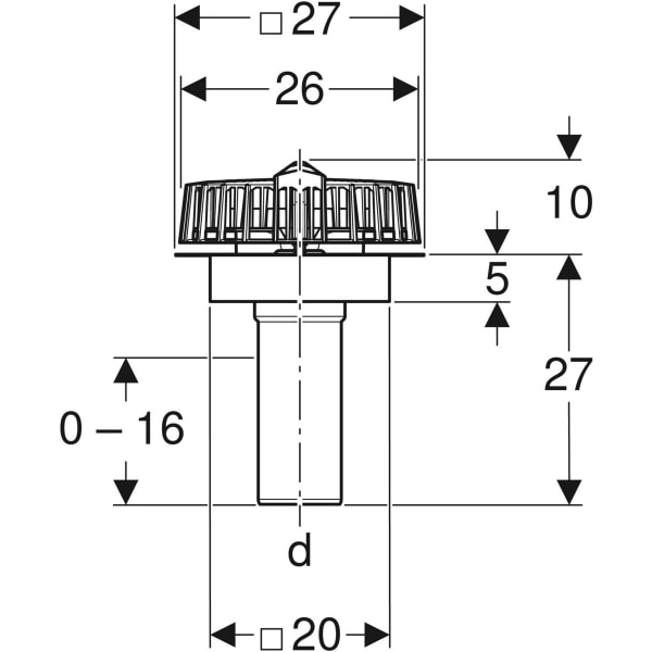 Keramag Geberit Pluvia Roof Outlet With Contact Sheet For Gutters