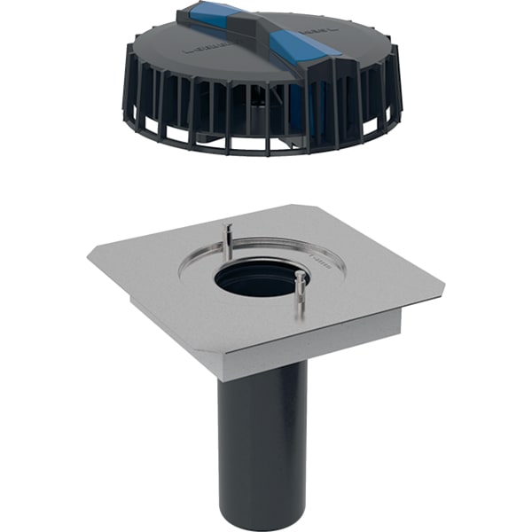keramag Geberit Pluvia roof outlet with contact sheet for gutters