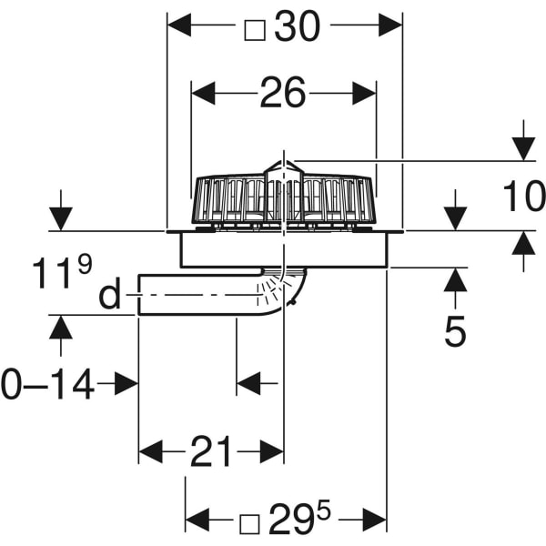 Keramag Geberit Pluvia Roof Outlet With Fastening Flange For Roof Foils
