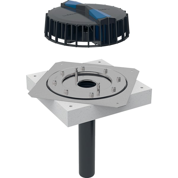 keramag Geberit Pluvia roof outlet with fastening flange for roof foils