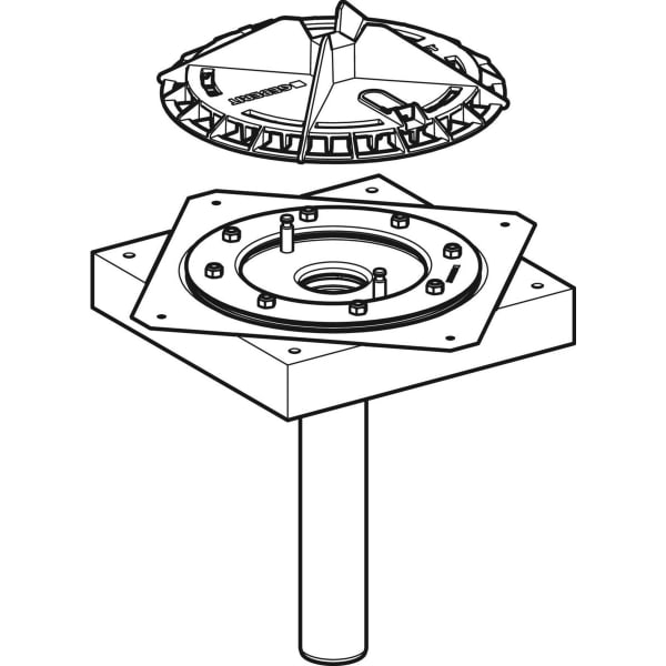 Keramag Geberit Pluvia Roof Outlet With Fastening Flange For Roof Foils Outlet Grating Made Of Aluminium Cast