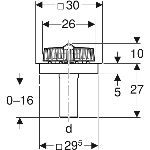 Keramag Geberit Pluvia Roof Outlet With Fastening Flange For Roof Foils