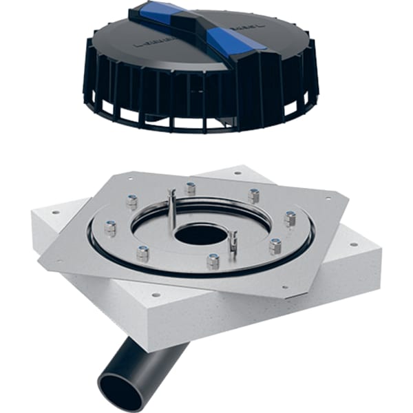 keramag Geberit Pluvia roof outlet with fastening flange for roof foils