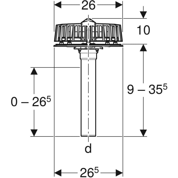 Keramag Geberit Pluvia Roof Outlet With Flange For Gutters