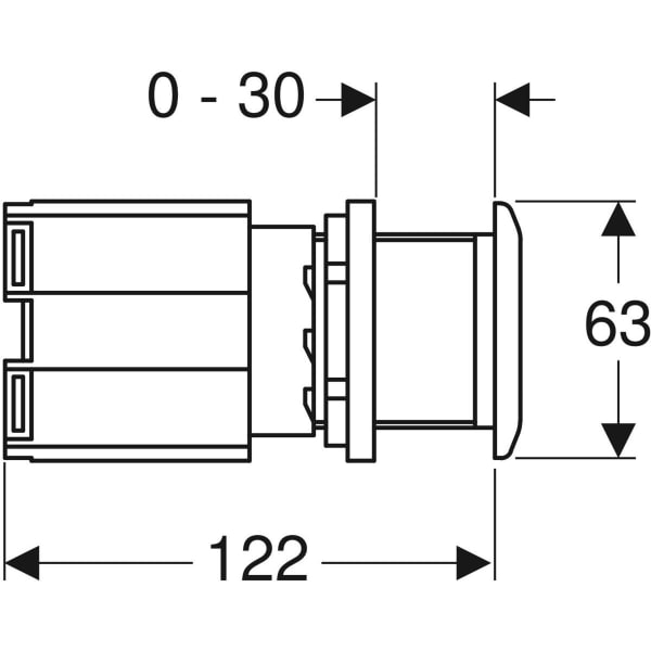 Keramag Geberit Pneumatic WC Flush Control Single Flush With Locked Nuts For Furniture