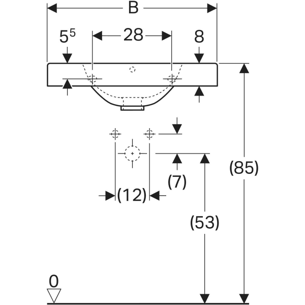 Keramag Geberit Preciosa II Washbasin With Shelf Surface