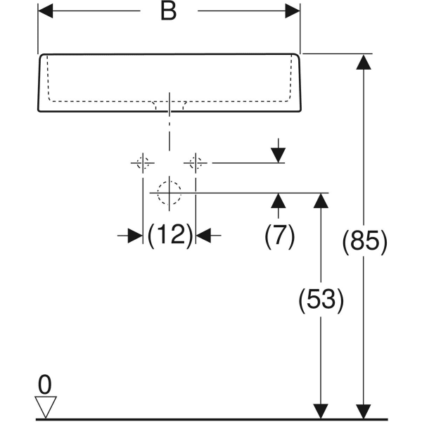 Keramag Geberit Publica Utility Sink Without Overflow Height 13 Cm