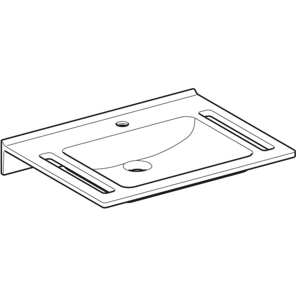 Keramag Geberit Publica Washbasin Square Design With Cut-outs Barrier-free