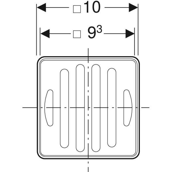 Keramag Geberit Ready-to-fit Set For Collector Drain Slotted Grating 10 X 10 Cm