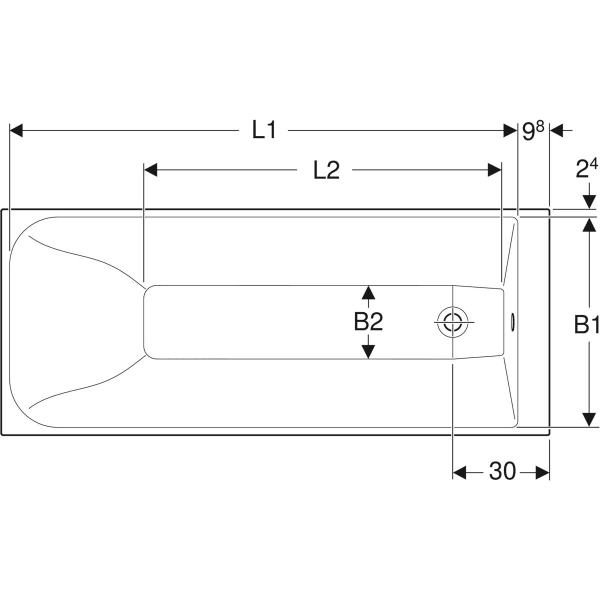 Keramag Geberit Rekord Rectangular Bathtub With Feet