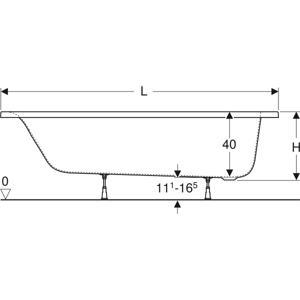 Keramag Geberit Rekord Rectangular Bathtub With Feet