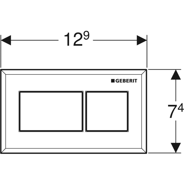 Keramag Geberit Remote Pneumatic Flush Actuation For Dual Flush For Sigma Concealed Cistern 8 Cm Concealed Actuator