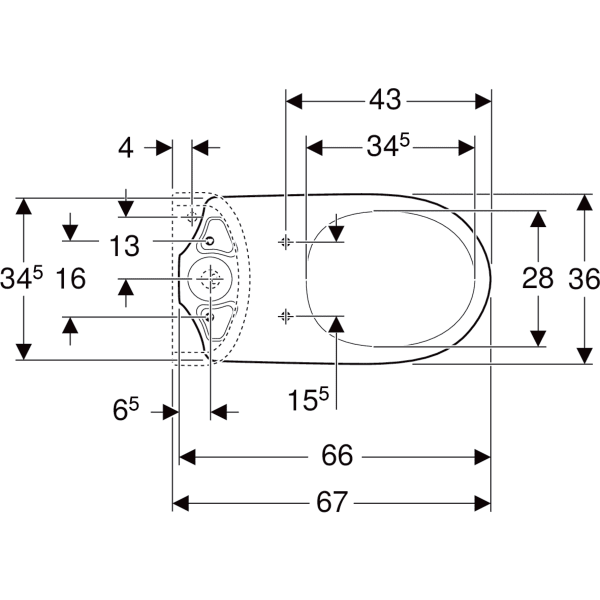 Keramag Geberit Selnova Comfort Floor-standing WC For Close-coupled Exposed Cistern Washdown Horizontal Outlet Raised