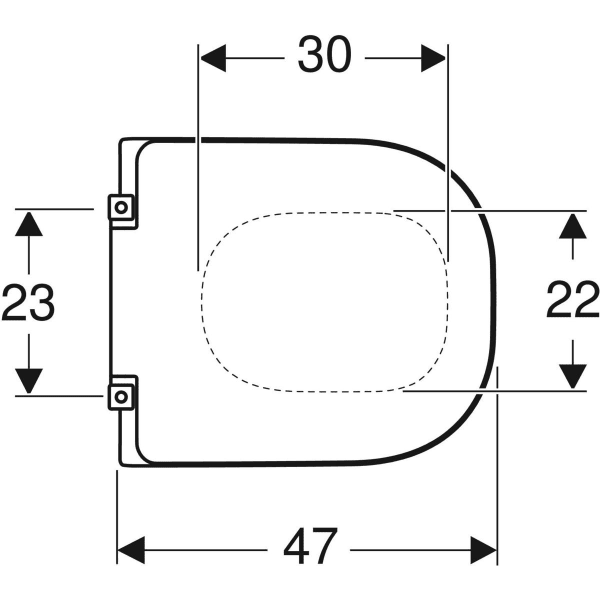 Keramag Geberit Selnova Comfort Square WC Seat Barrier-free Antibacterial Fastening From Below
