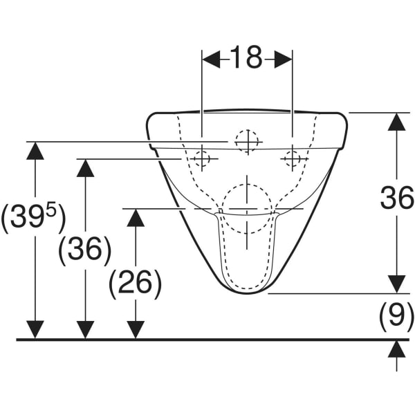 Keramag Geberit Selnova Comfort Wall-hung WC Square Washdown Large Projection Barrier-free Rimfree
