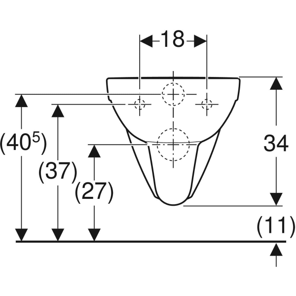 Keramag Geberit Selnova Comfort Wall-hung WC Washdown Large Projection Barrier-free
